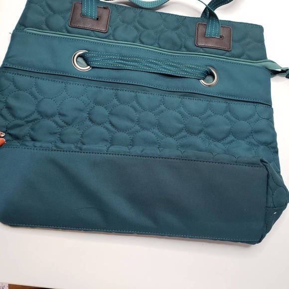 Thirty One Vary You Versatile Bag Tote Teal Blue Quilted Dots - Picture 4 of 10